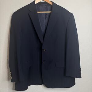 JoS. A. Bank Sz 48R brrr Comfort Navy Stretch Tailored Fit Wool Blazer Jacket